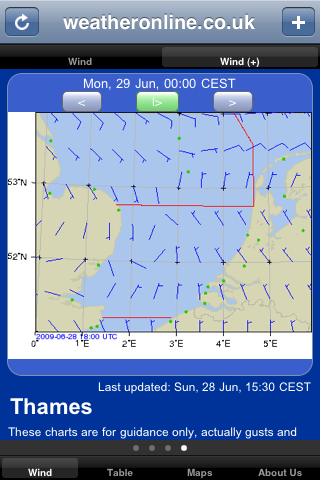 sailing app wind forecast region 